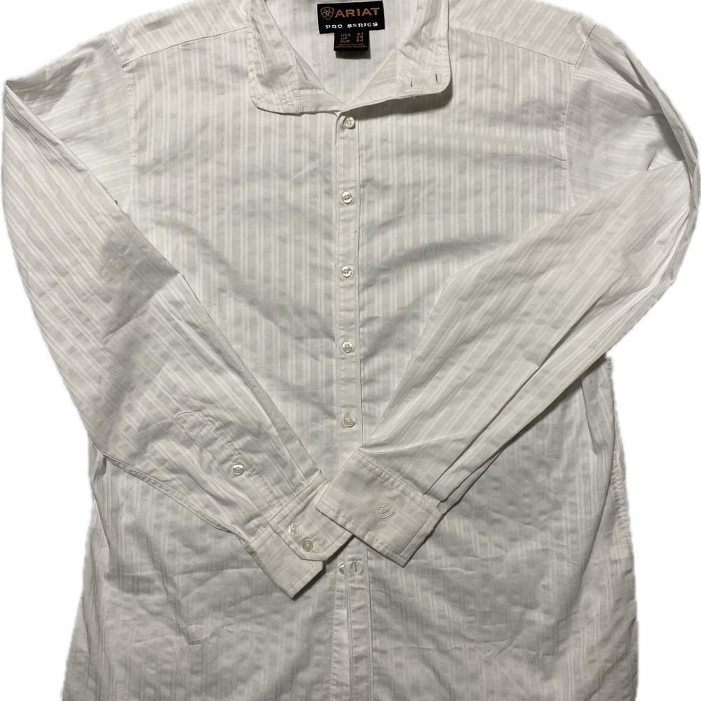 Ariat Men's White Subtle Pinstripe Dress Shirt